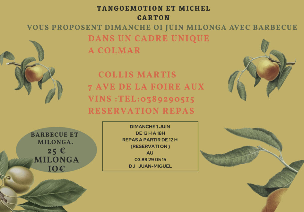 Barbecue et Milonga le 01.06.2025